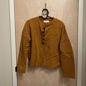 Madewell Texture & Thread Seamed Henley in Orange/Rust